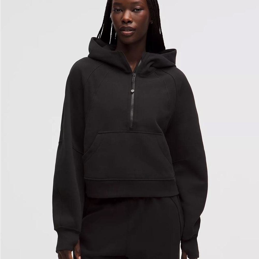 Lululemon scuba Cropped Black Half-Zip Hoodie - Women's